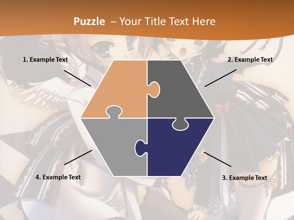 A Couple Of Anime Characters On A Checkered Floor PowerPoint Template