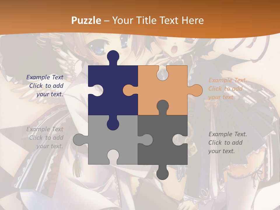 A Couple Of Anime Characters On A Checkered Floor PowerPoint Template