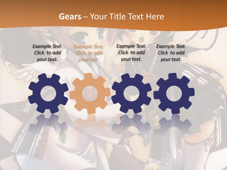 A Couple Of Anime Characters On A Checkered Floor PowerPoint Template