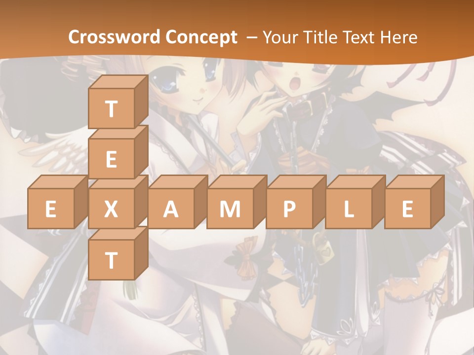 A Couple Of Anime Characters On A Checkered Floor PowerPoint Template