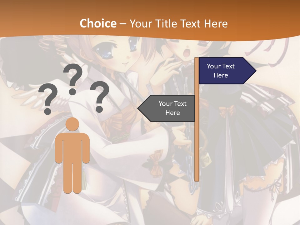 A Couple Of Anime Characters On A Checkered Floor PowerPoint Template