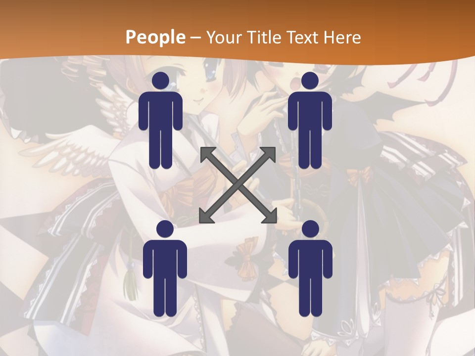 A Couple Of Anime Characters On A Checkered Floor PowerPoint Template