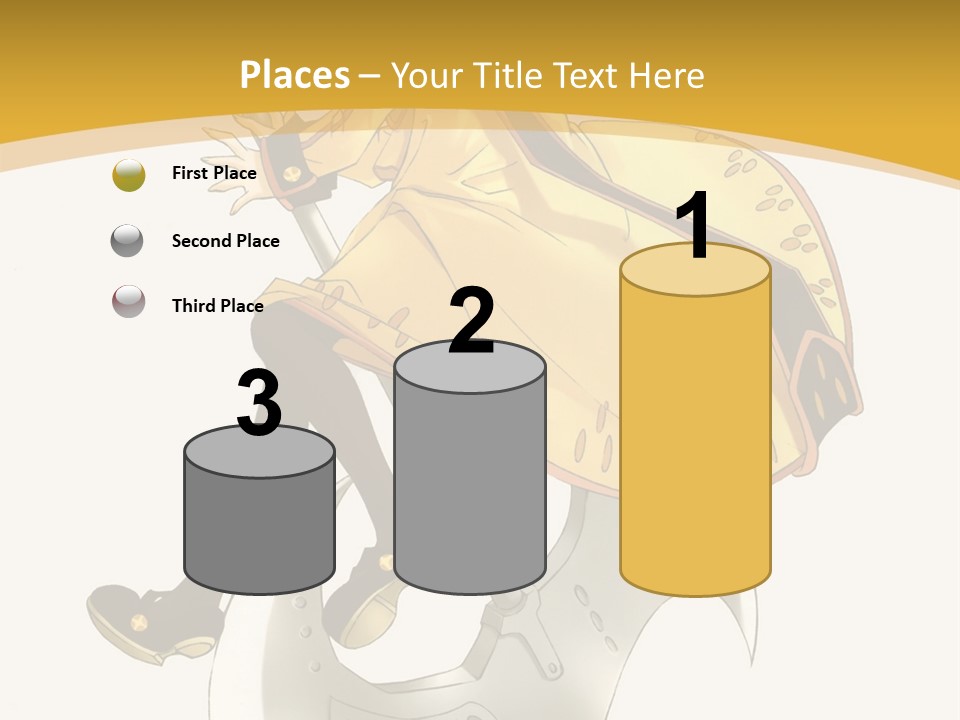 A Woman In A Yellow Dress Sitting On A Hammer PowerPoint Template