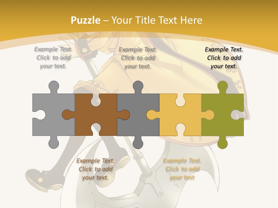 A Woman In A Yellow Dress Sitting On A Hammer PowerPoint Template