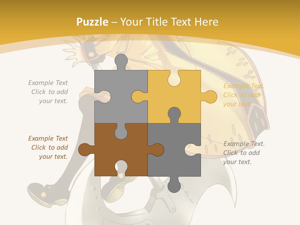 A Woman In A Yellow Dress Sitting On A Hammer PowerPoint Template