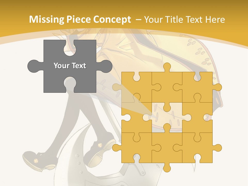 A Woman In A Yellow Dress Sitting On A Hammer PowerPoint Template