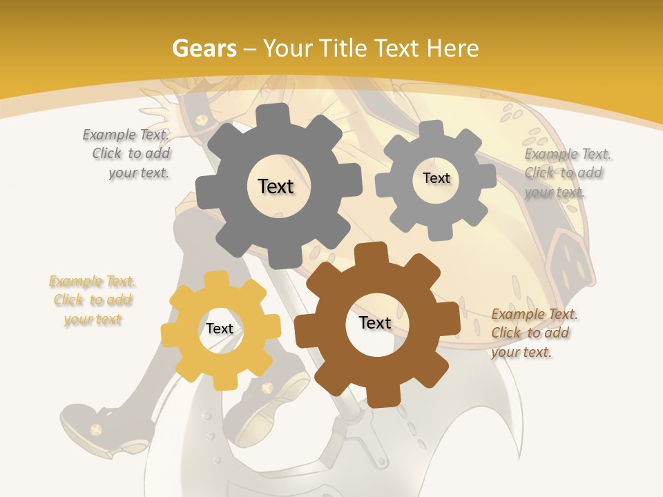 A Woman In A Yellow Dress Sitting On A Hammer PowerPoint Template