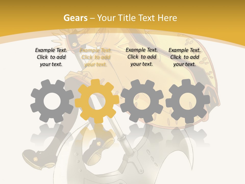 A Woman In A Yellow Dress Sitting On A Hammer PowerPoint Template