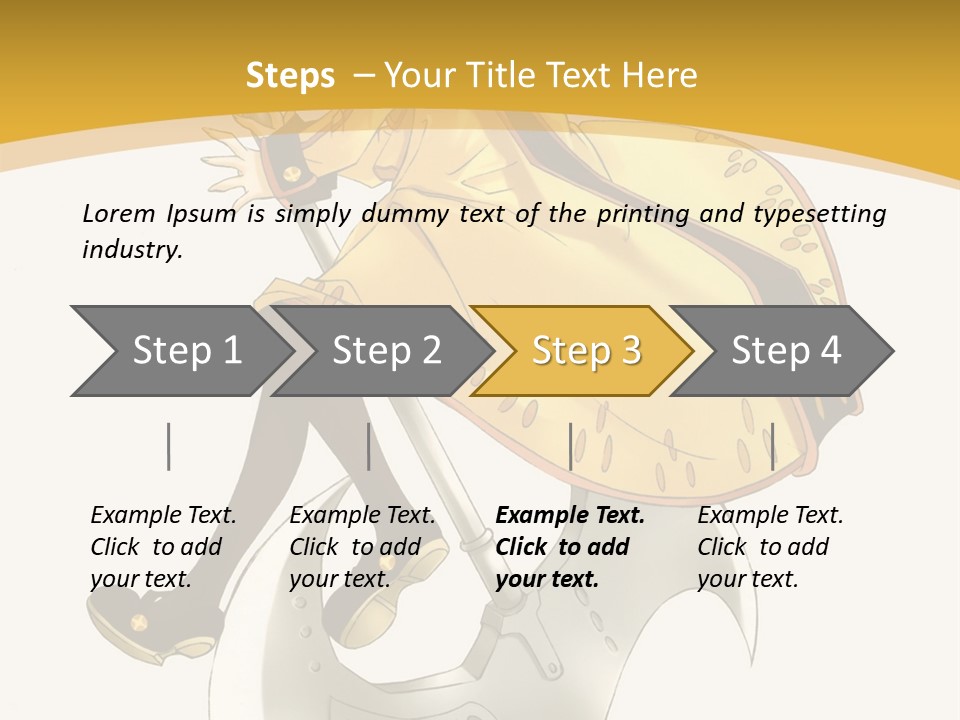 A Woman In A Yellow Dress Sitting On A Hammer PowerPoint Template