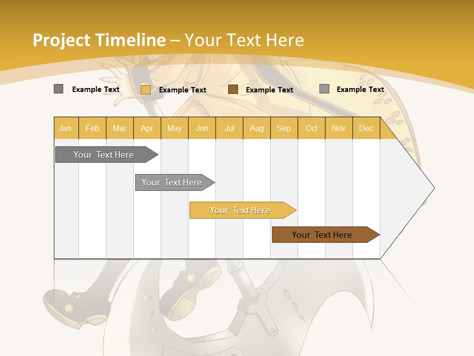 A Woman In A Yellow Dress Sitting On A Hammer PowerPoint Template