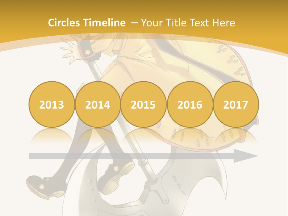 A Woman In A Yellow Dress Sitting On A Hammer PowerPoint Template