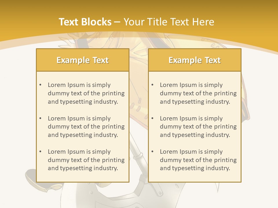 A Woman In A Yellow Dress Sitting On A Hammer PowerPoint Template