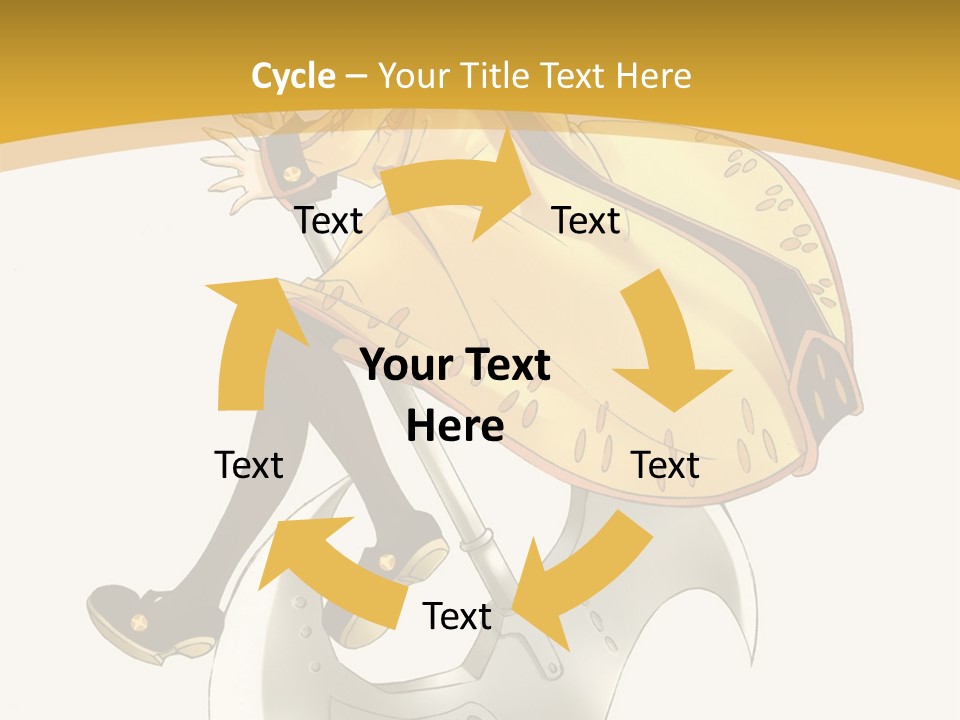 A Woman In A Yellow Dress Sitting On A Hammer PowerPoint Template