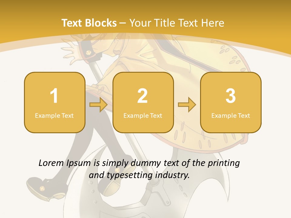 A Woman In A Yellow Dress Sitting On A Hammer PowerPoint Template