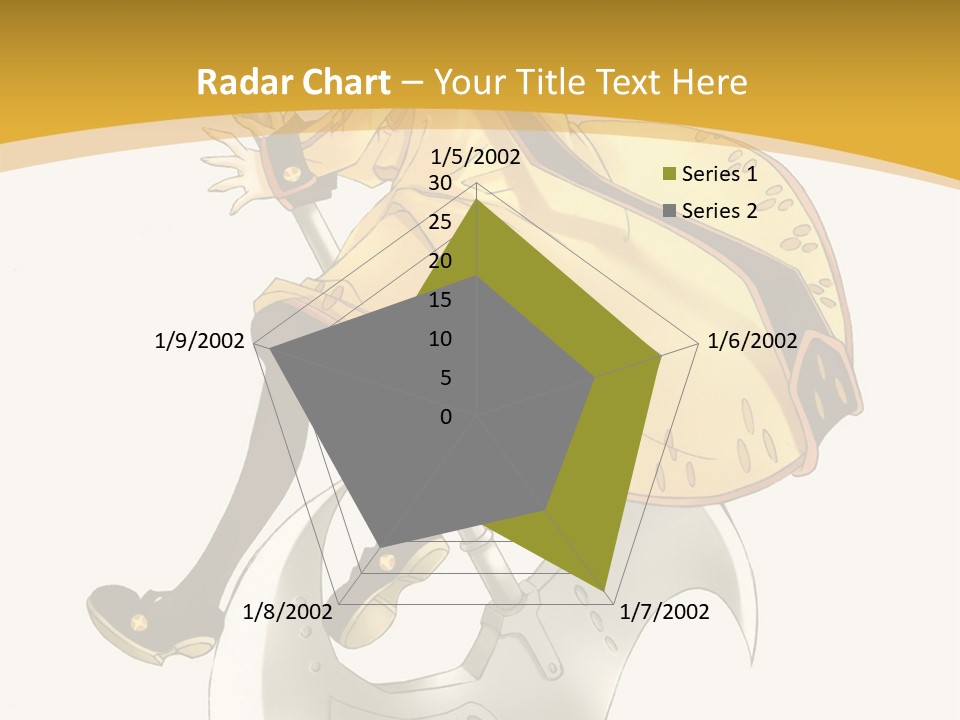 A Woman In A Yellow Dress Sitting On A Hammer PowerPoint Template