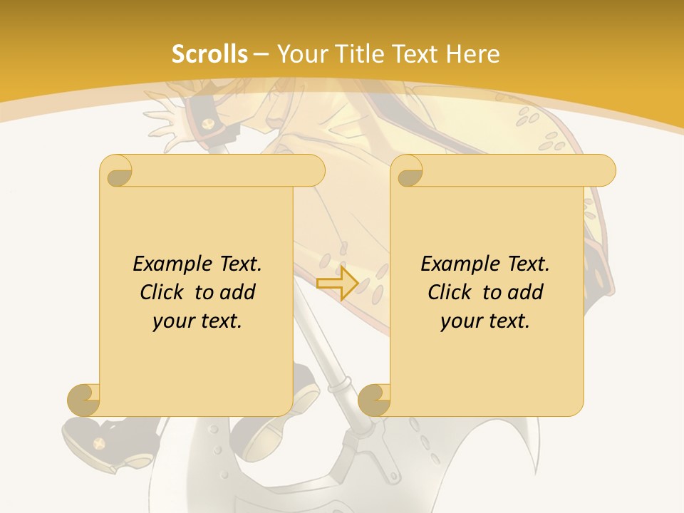 A Woman In A Yellow Dress Sitting On A Hammer PowerPoint Template