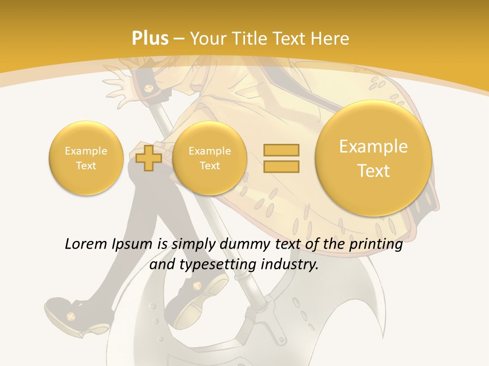 A Woman In A Yellow Dress Sitting On A Hammer PowerPoint Template