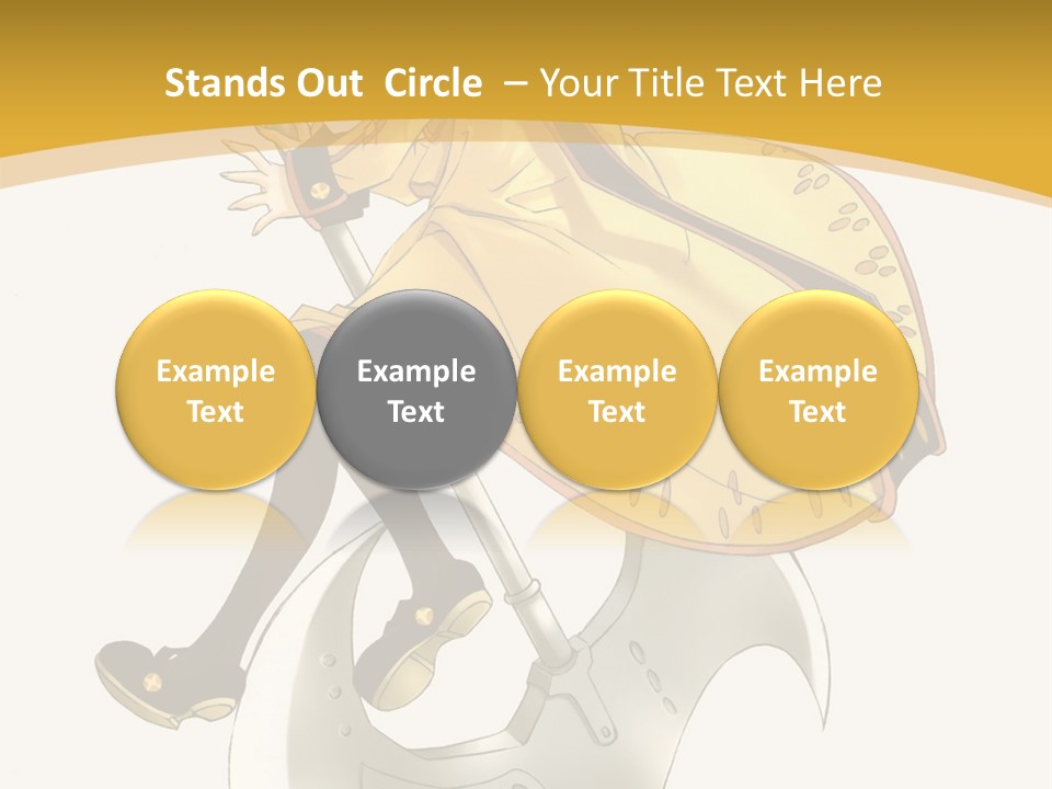 A Woman In A Yellow Dress Sitting On A Hammer PowerPoint Template