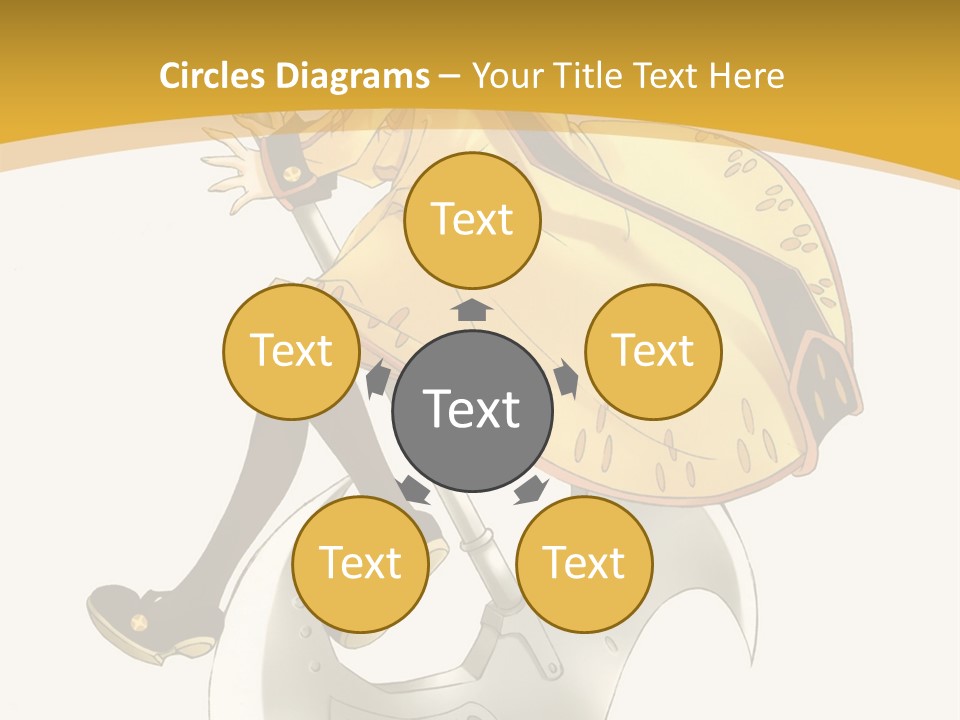 A Woman In A Yellow Dress Sitting On A Hammer PowerPoint Template