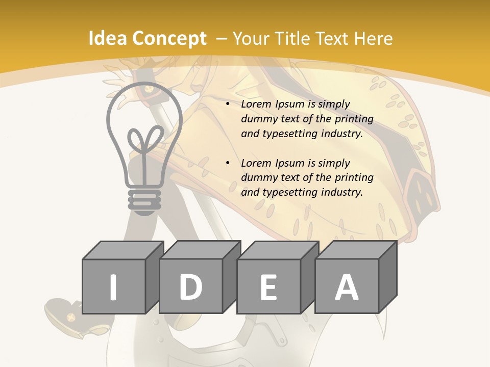 A Woman In A Yellow Dress Sitting On A Hammer PowerPoint Template