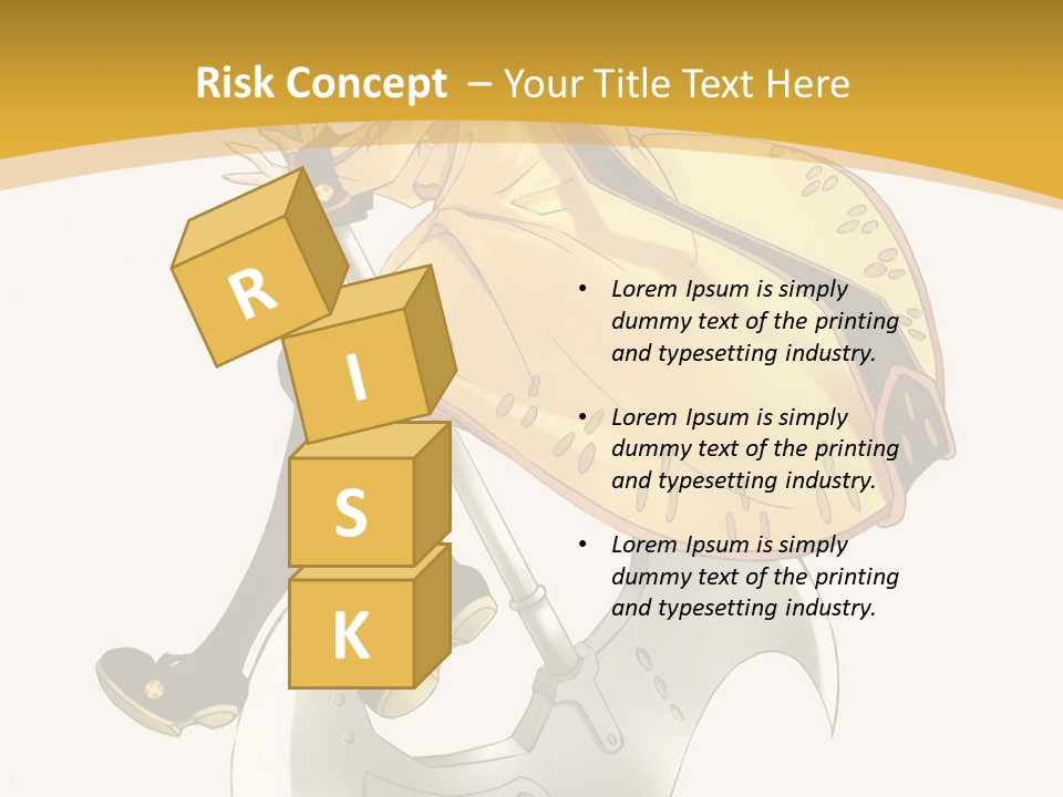 A Woman In A Yellow Dress Sitting On A Hammer PowerPoint Template