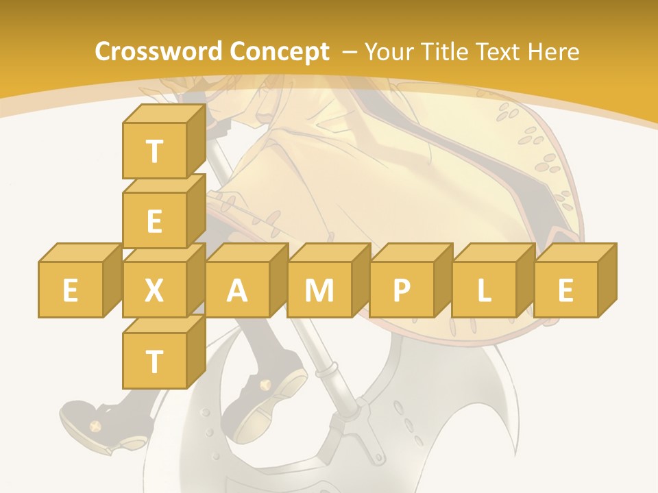 A Woman In A Yellow Dress Sitting On A Hammer PowerPoint Template