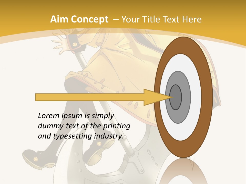 A Woman In A Yellow Dress Sitting On A Hammer PowerPoint Template