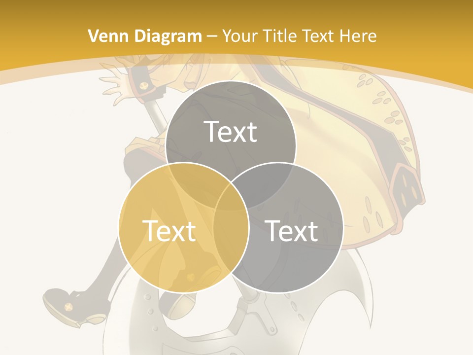 A Woman In A Yellow Dress Sitting On A Hammer PowerPoint Template