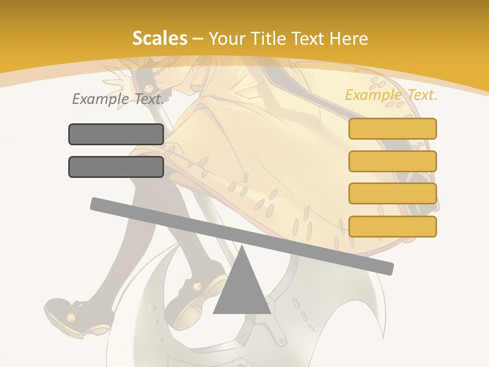 A Woman In A Yellow Dress Sitting On A Hammer PowerPoint Template