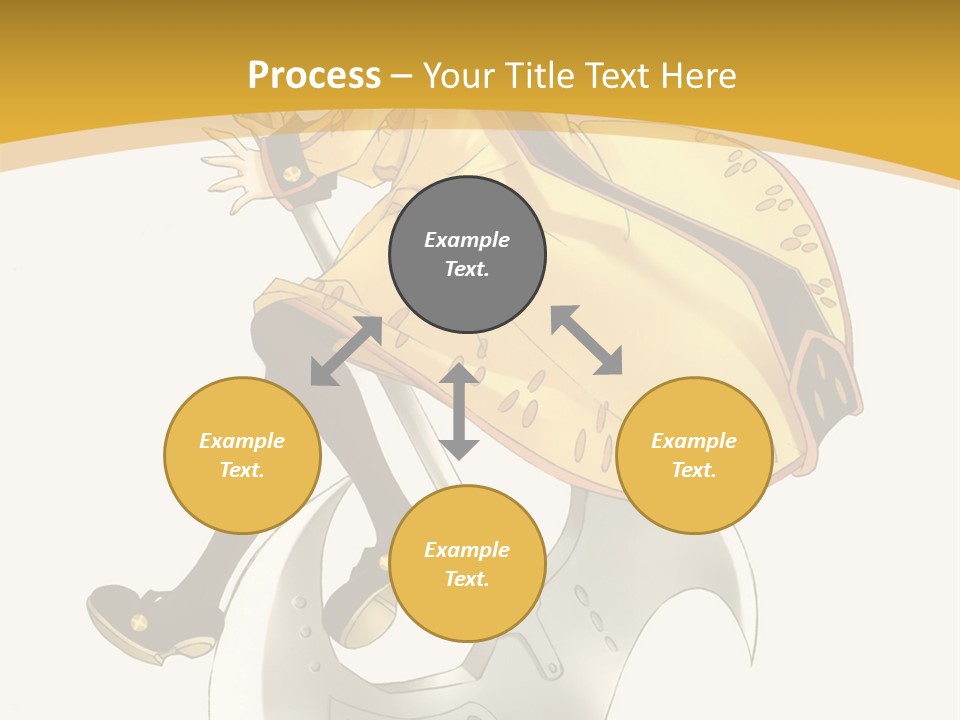 A Woman In A Yellow Dress Sitting On A Hammer PowerPoint Template