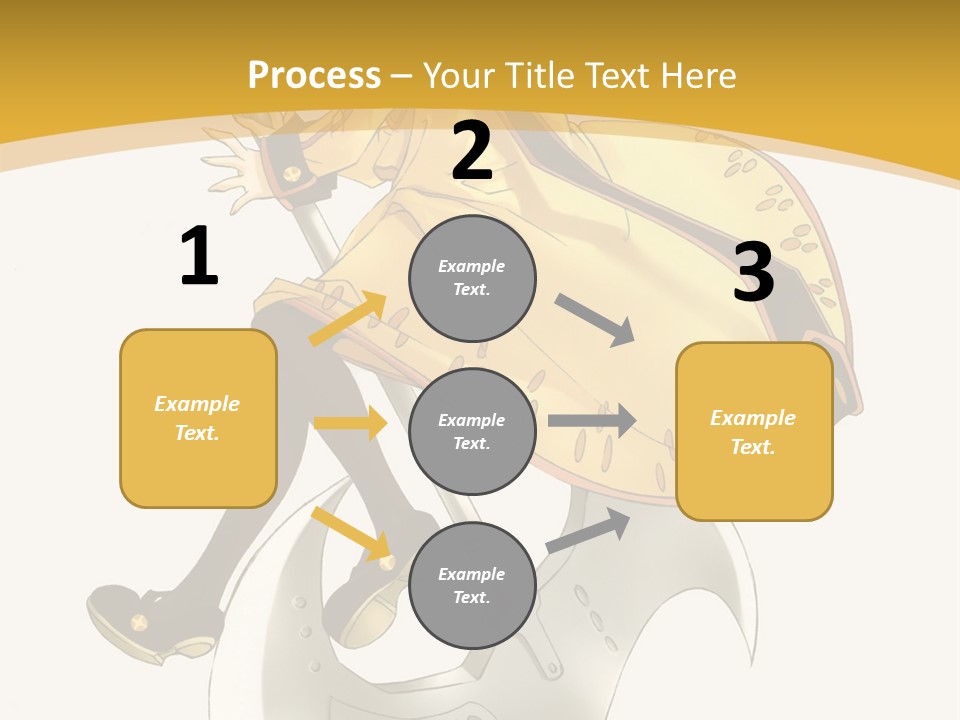 A Woman In A Yellow Dress Sitting On A Hammer PowerPoint Template