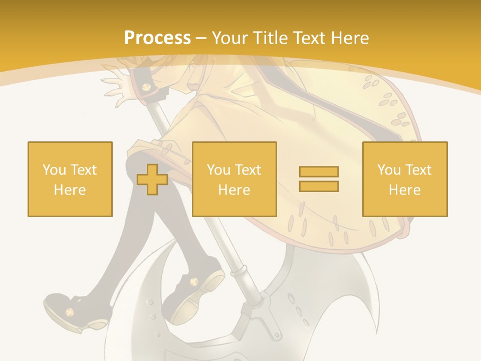 A Woman In A Yellow Dress Sitting On A Hammer PowerPoint Template