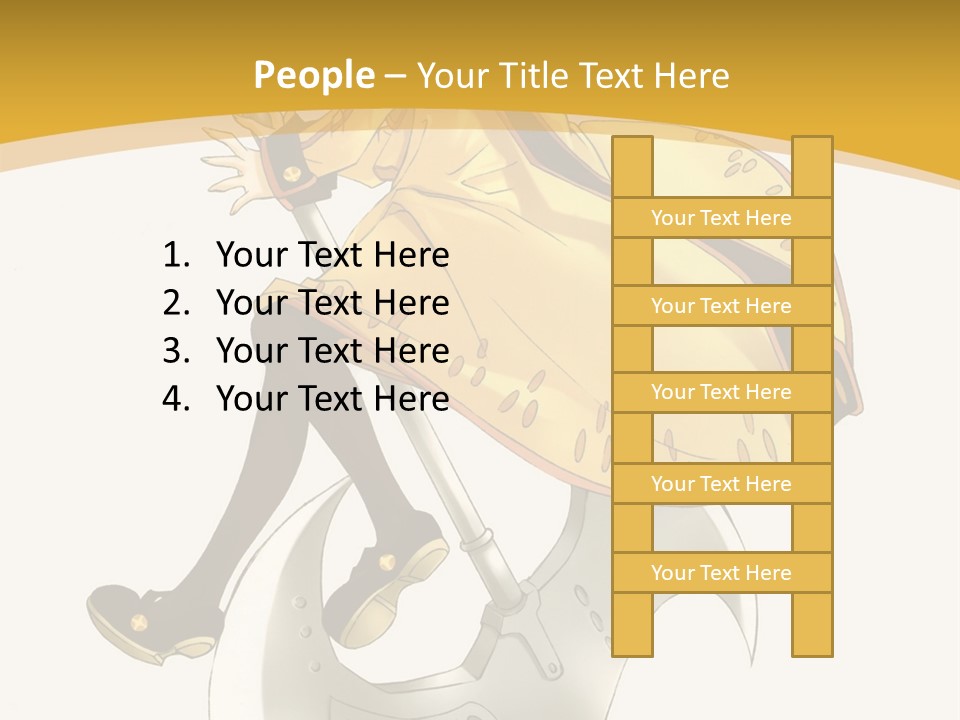 A Woman In A Yellow Dress Sitting On A Hammer PowerPoint Template