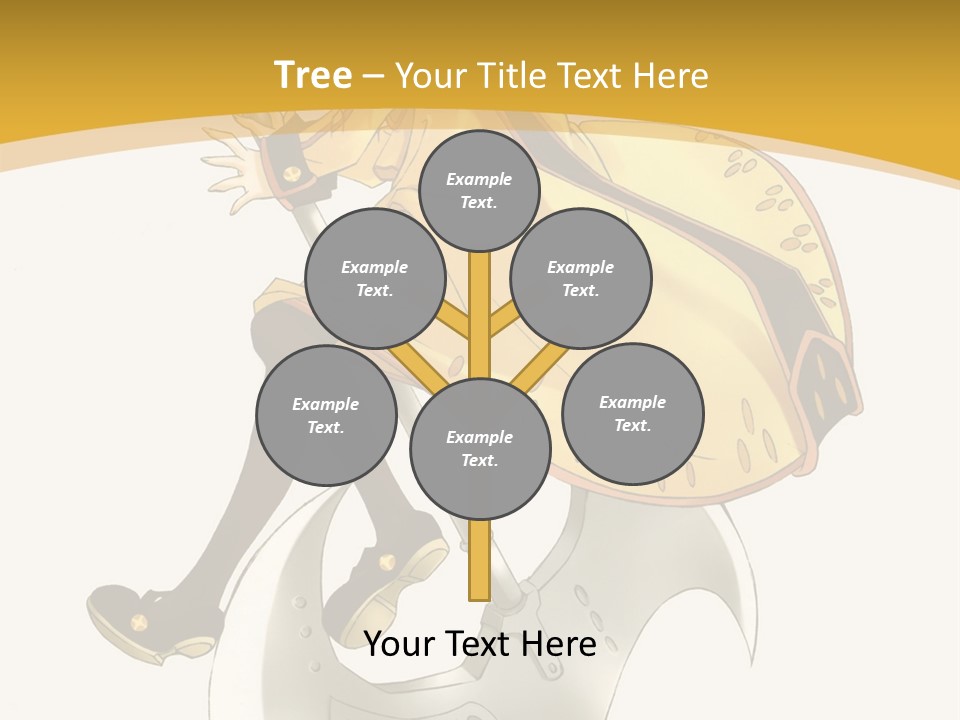 A Woman In A Yellow Dress Sitting On A Hammer PowerPoint Template