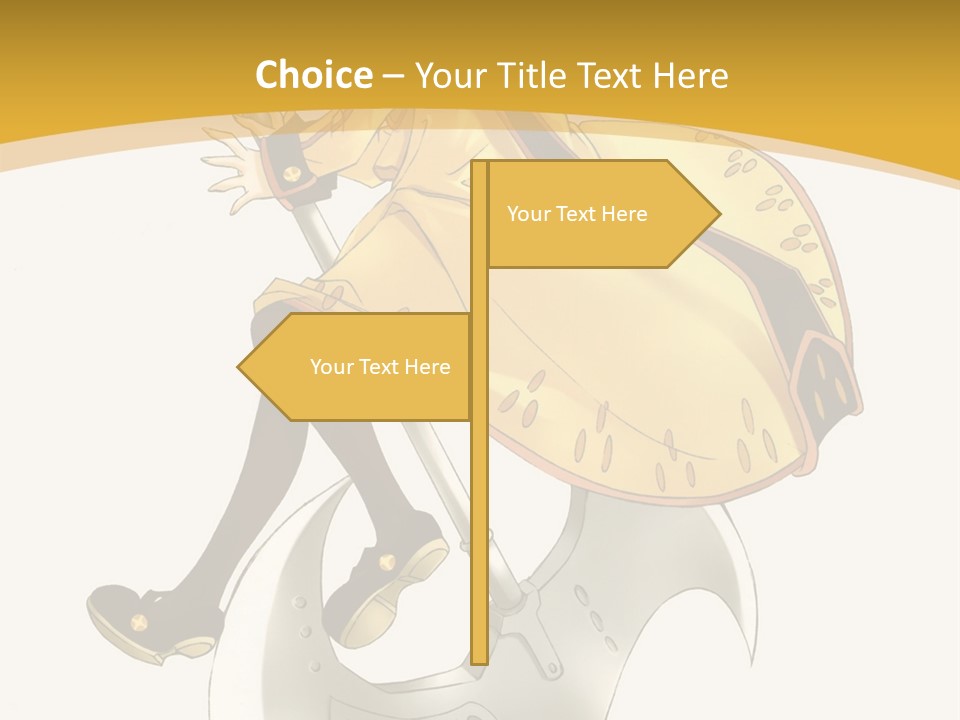 A Woman In A Yellow Dress Sitting On A Hammer PowerPoint Template