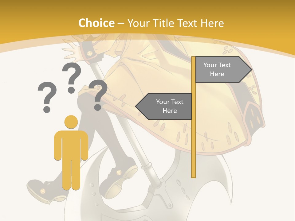 A Woman In A Yellow Dress Sitting On A Hammer PowerPoint Template