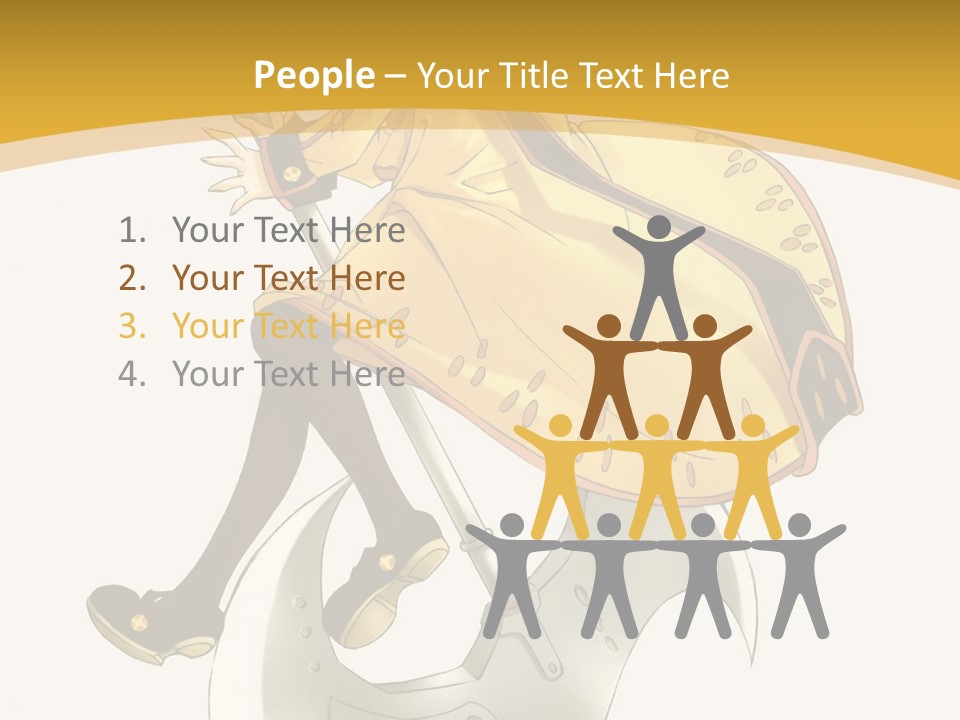 A Woman In A Yellow Dress Sitting On A Hammer PowerPoint Template