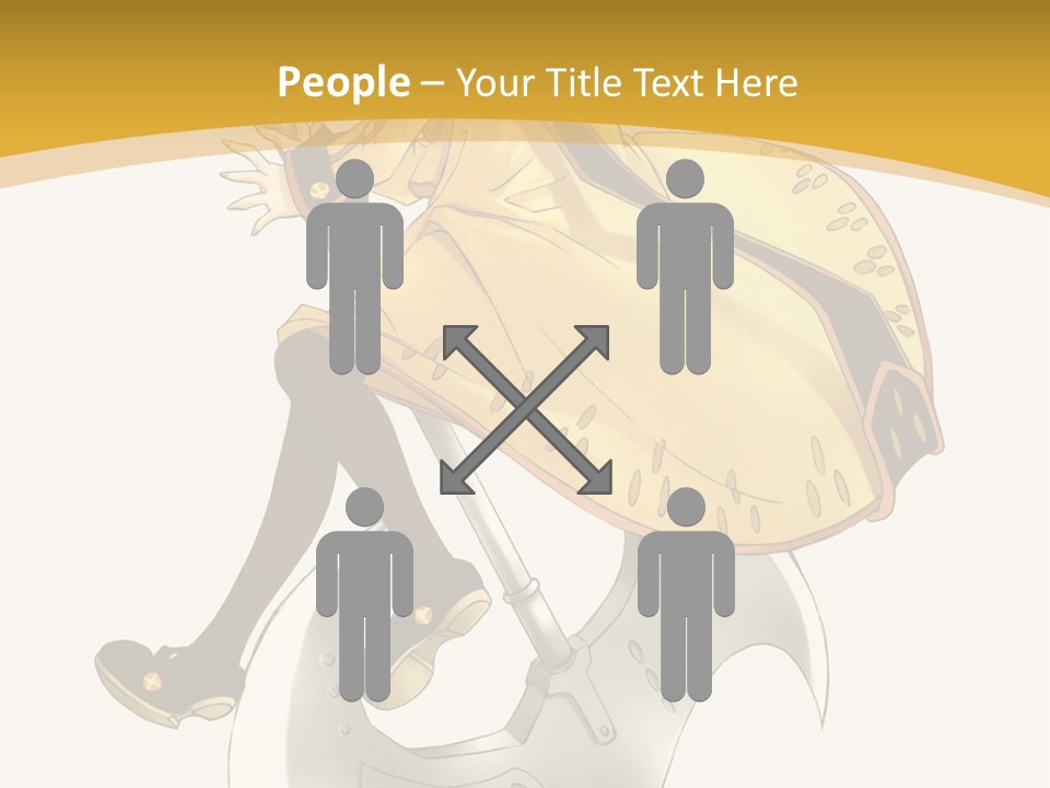 A Woman In A Yellow Dress Sitting On A Hammer PowerPoint Template