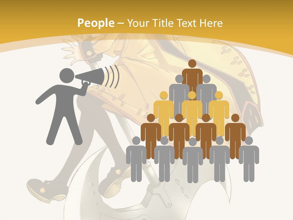 A Woman In A Yellow Dress Sitting On A Hammer PowerPoint Template