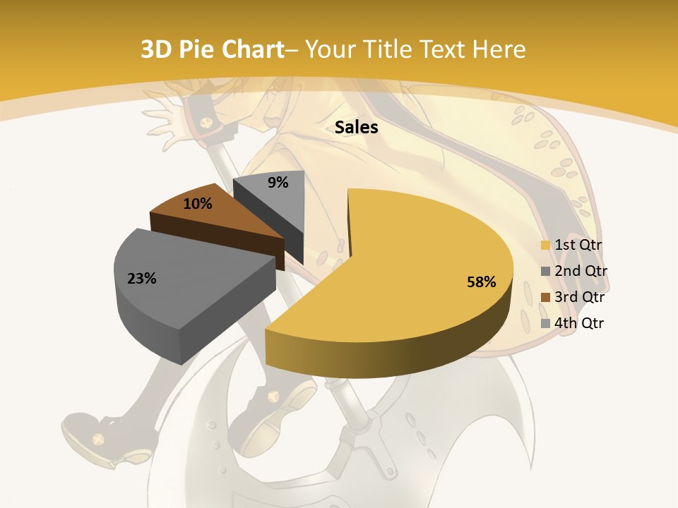 A Woman In A Yellow Dress Sitting On A Hammer PowerPoint Template