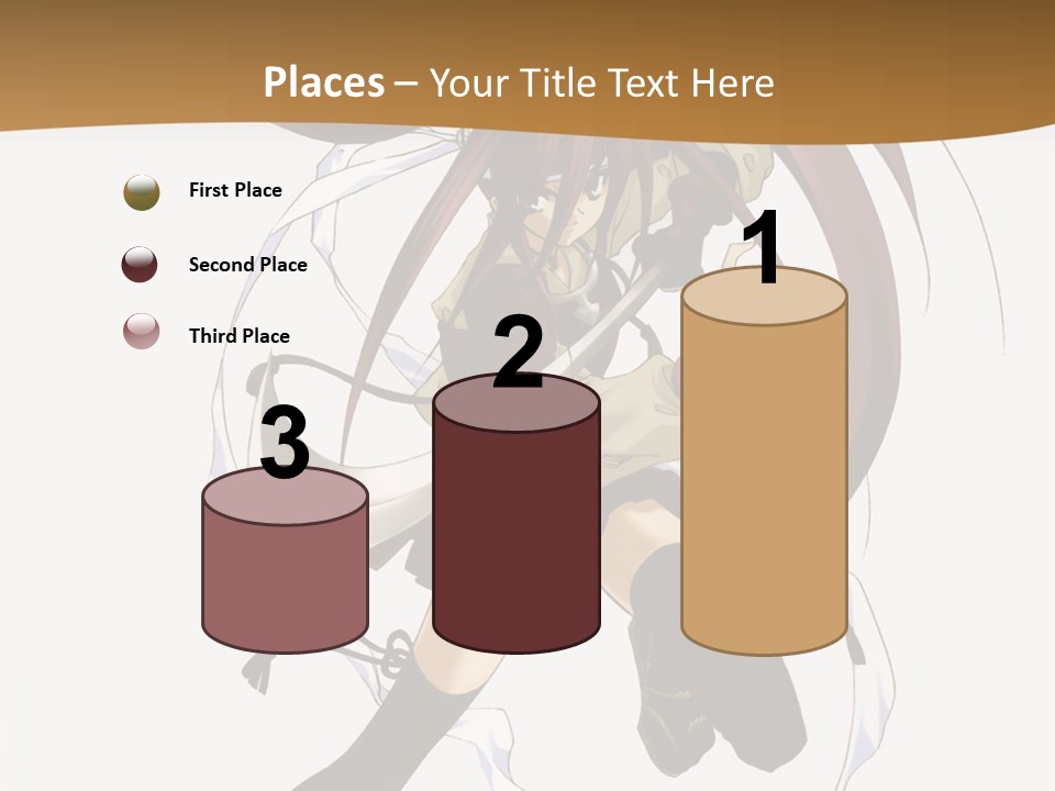 A Girl With Long Hair Is Running With A Sword PowerPoint Template