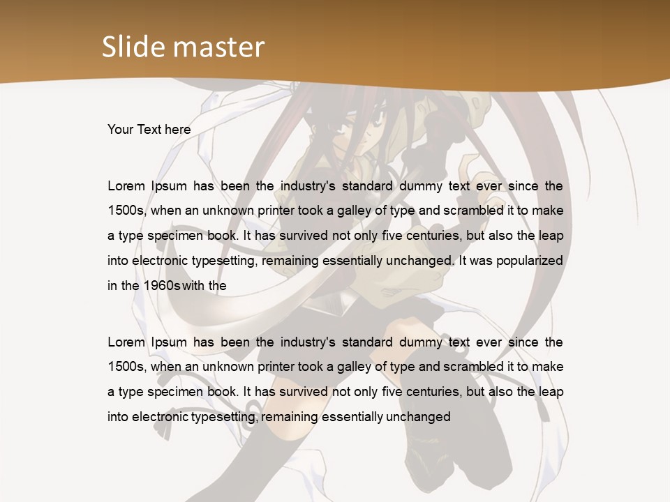 A Girl With Long Hair Is Running With A Sword PowerPoint Template