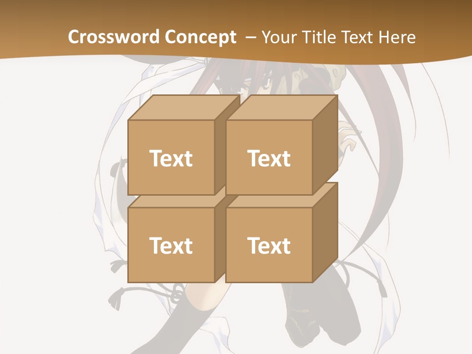 A Girl With Long Hair Is Running With A Sword PowerPoint Template
