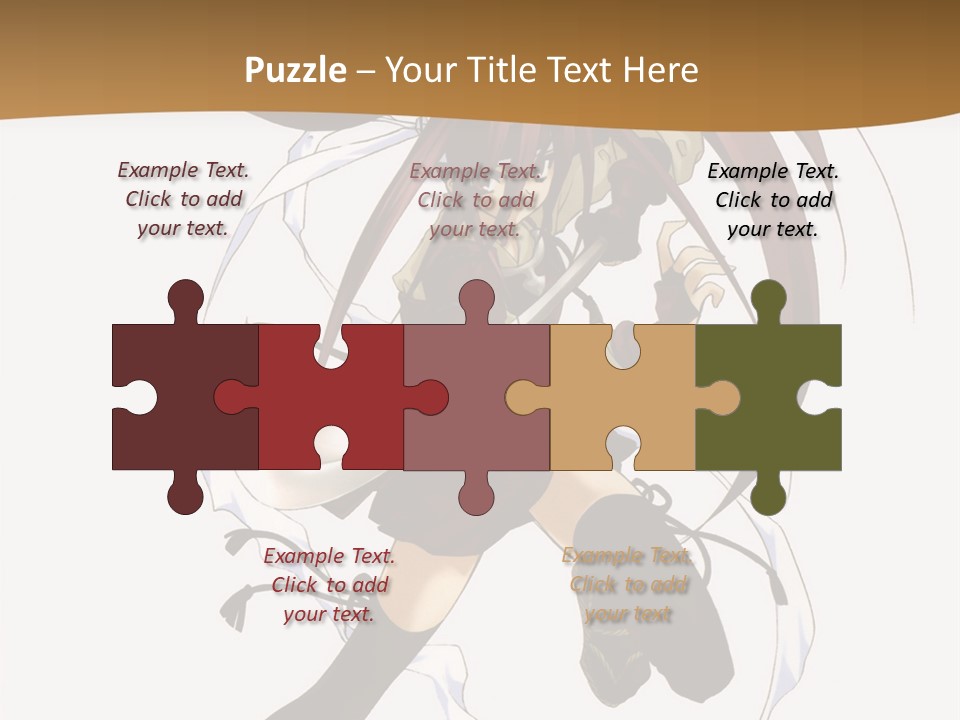 A Girl With Long Hair Is Running With A Sword PowerPoint Template