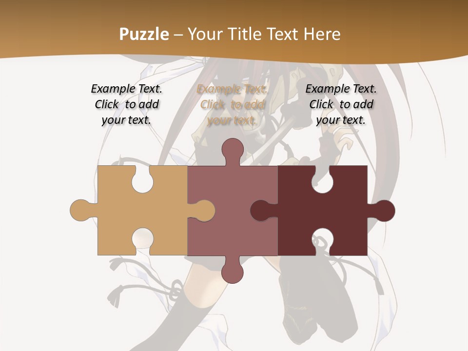 A Girl With Long Hair Is Running With A Sword PowerPoint Template