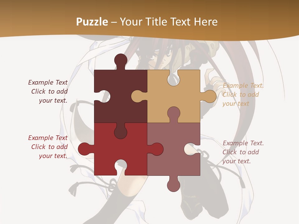 A Girl With Long Hair Is Running With A Sword PowerPoint Template