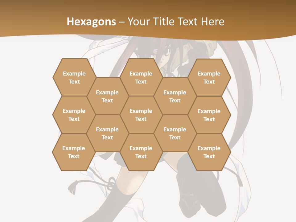 A Girl With Long Hair Is Running With A Sword PowerPoint Template