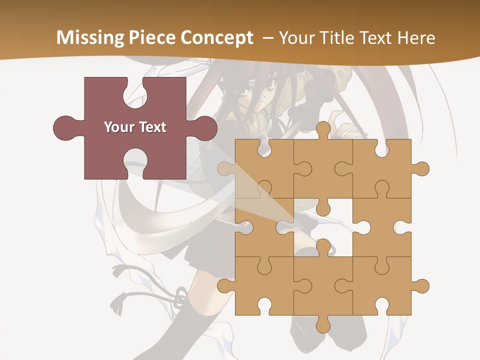 A Girl With Long Hair Is Running With A Sword PowerPoint Template