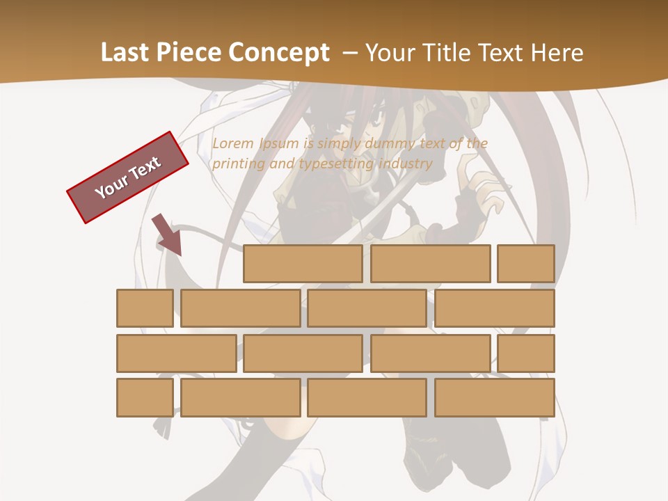 A Girl With Long Hair Is Running With A Sword PowerPoint Template