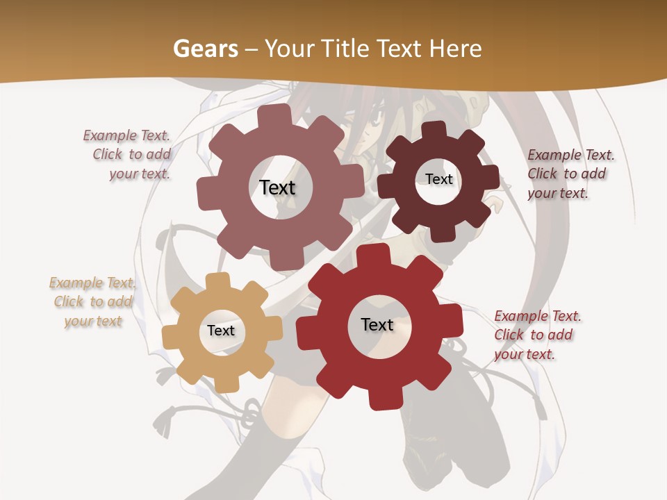 A Girl With Long Hair Is Running With A Sword PowerPoint Template